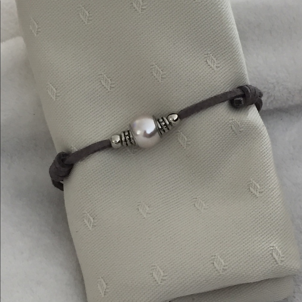 Handmade Bracelet Gray & Pink Adjustable Slider
